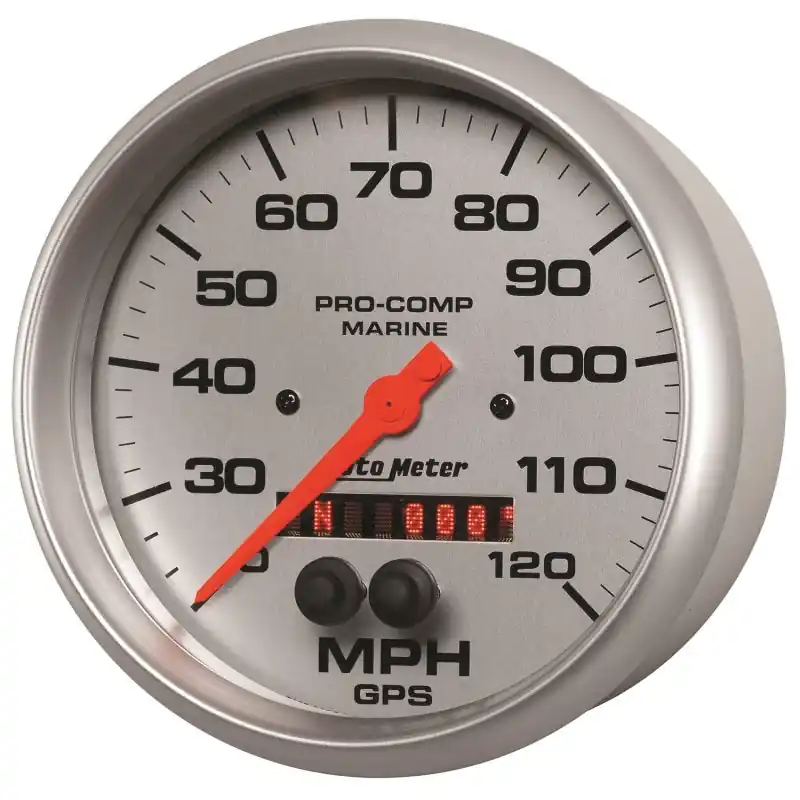 Autometer Marine Silver Ultra-Lite 5in 120mph GPS Speedometer (ATM200646-33)