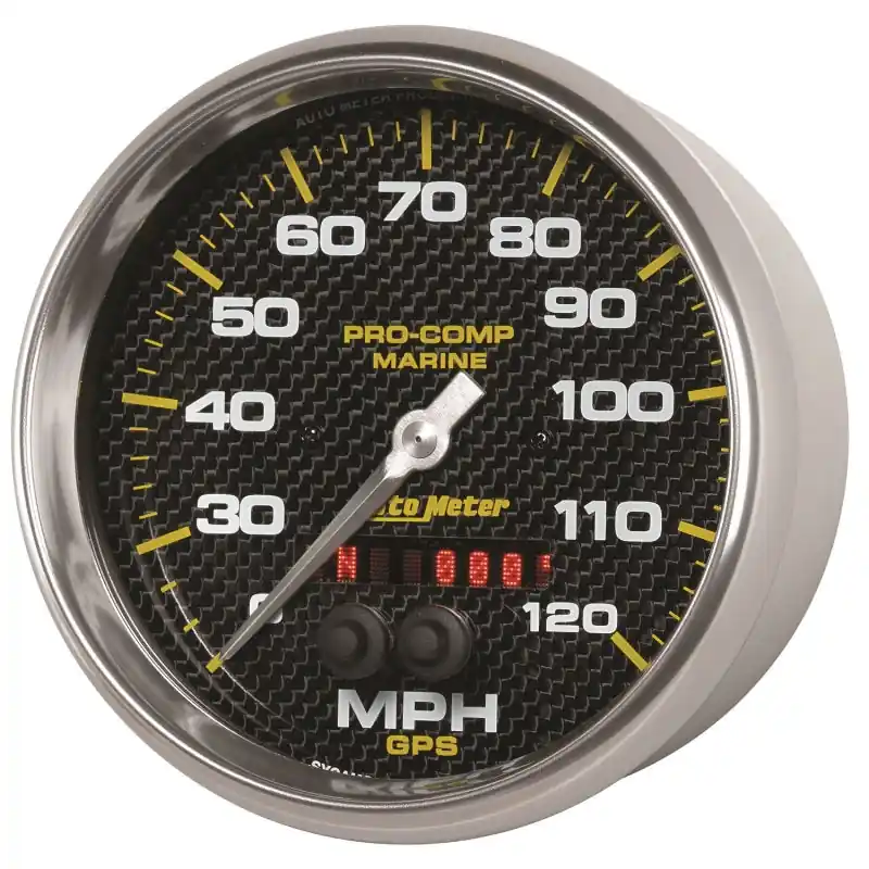 Autometer Marine Carbon Fiber 5in 120mph GPS Speedometer (ATM200646-40)