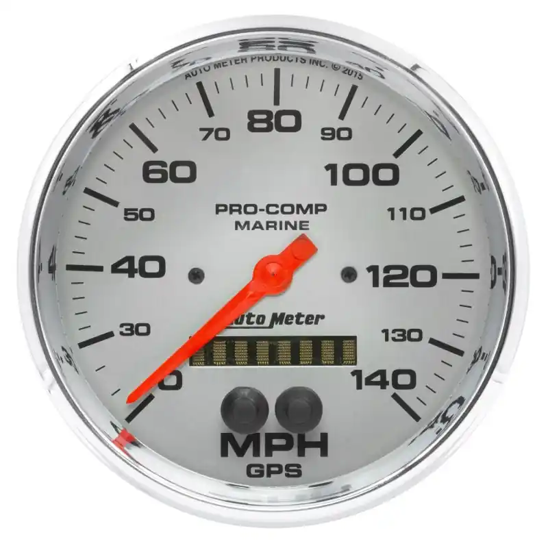 Autometer Speedometer 5in 140 MPH GPS Marine Chrome Ultra-Lite Gauge (ATM200647-35)
