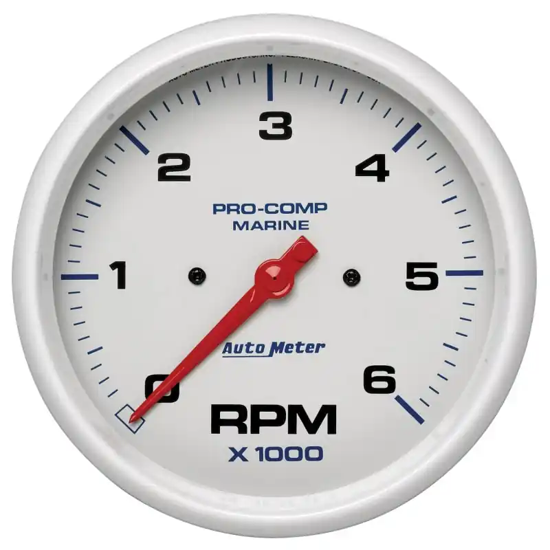 Autometer Marine White Ultra-Lite 5in In-Dash Tachometer 0-6K RPM (ATM200750)
