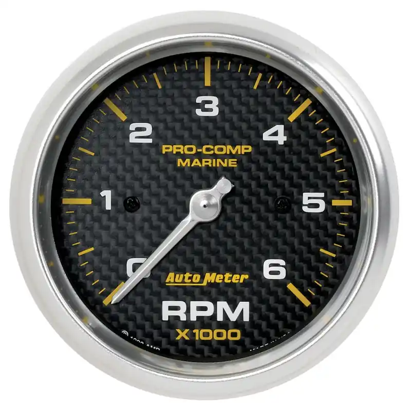 Autometer Marine Carbon Fiber Ultra-Lite Gauge 3-3/8in Tachometer 6K RPM (ATM200752-40)
