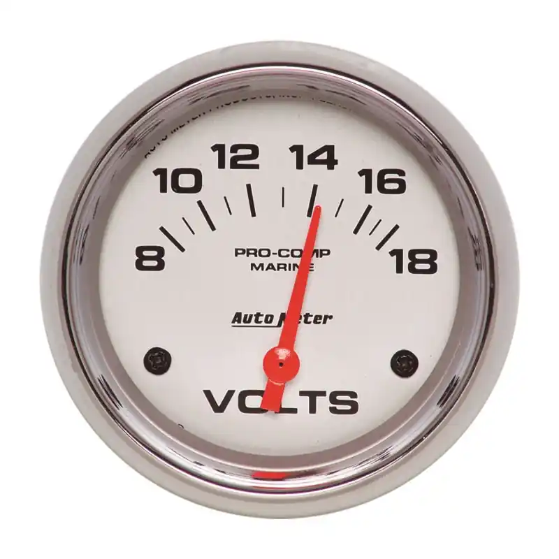 AutoMeter Gauge Voltmeter 2-5/8in. 18V Electric Marine Chrome (ATM200757-35)