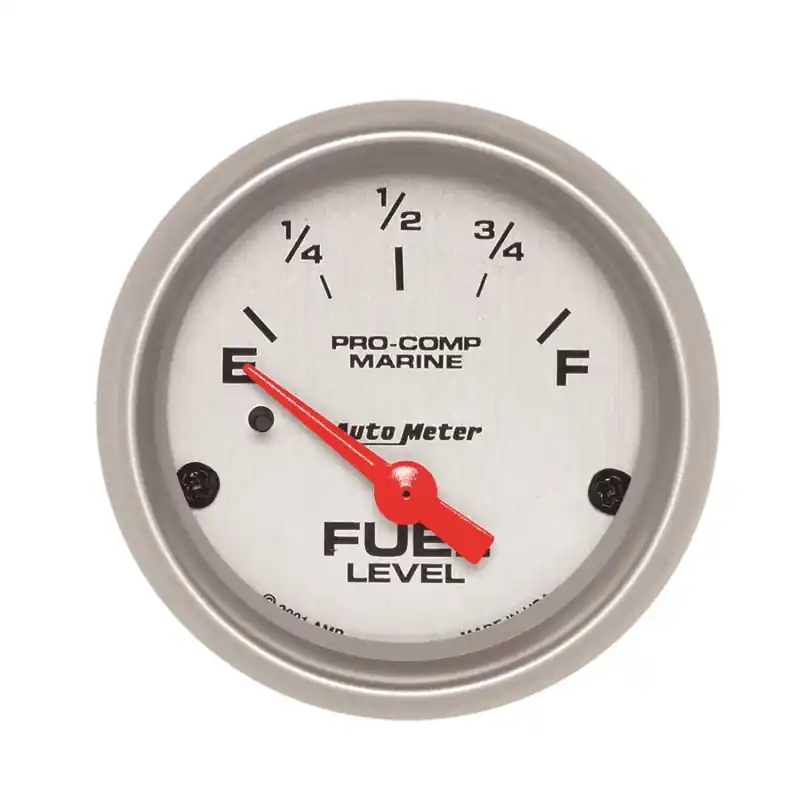 Autometer Marine Silver Ultra-Lite 2-1/16in Electric Fuel Level Gauge (ATM200760-33)