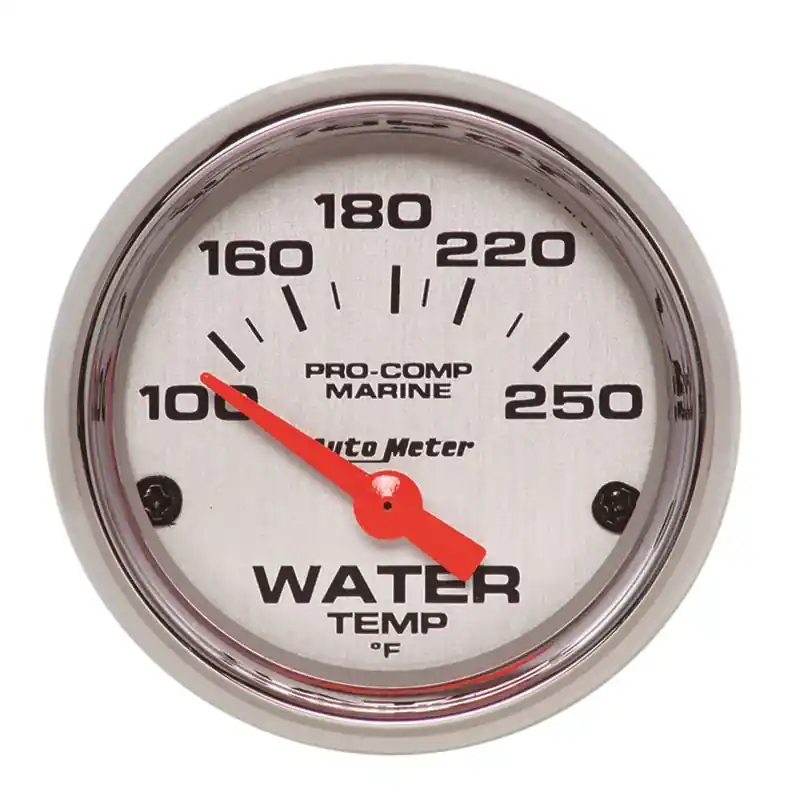 Autometer Marine Chrome Ultra-Lite 2-1/16in 100-250 Degrees Electric Water Temperature Gauge (ATM200762-35)