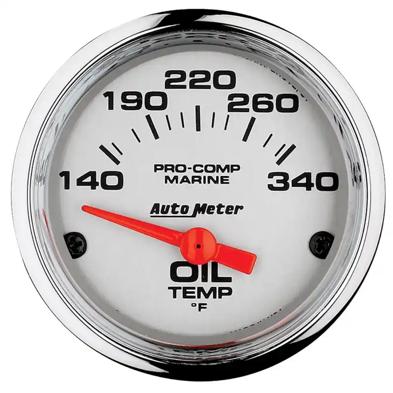 Autometer Marine Chrome Ultra-Lite 2-1/16in Electric Oil Temperature Gauge 140-300 Deg F (ATM200764-35)
