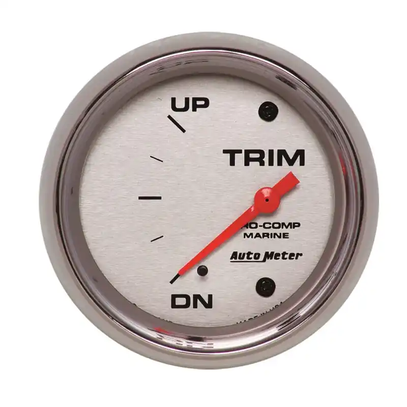 Autometer Marine Chrome Gauge 2-5/8in Electric Trim Level Gauge 0OHM Down - 90OHM Up (ATM200767-35)