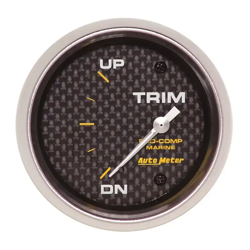 Autometer Marine Carbon Fiber Gauge 2-5/8in Electric Trim Level Gauge 0OHM Down - 90OHM Up (ATM200767-40)