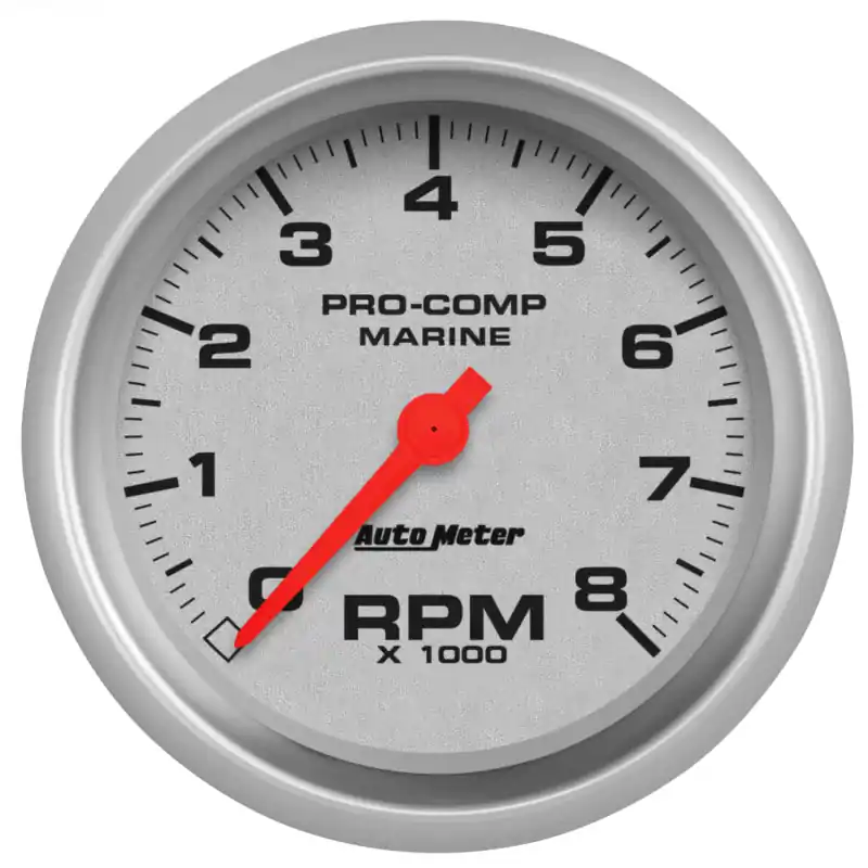 Autometer Marine Silver 3-3/8in 8k RPM Tachometer (ATM200779-33)