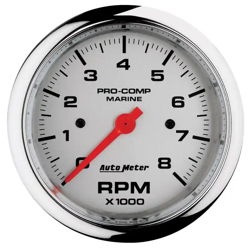 Autometer Marine Chrome Ultra-Lite 3-3/8in 8k RPM Tachometer Gauge (ATM200779-35)