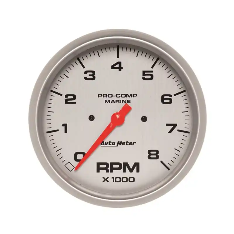 Autometer Marine Silver Ultra-Lite 5in Electrical Tachometer 0-8000 RPM (ATM200797-33)