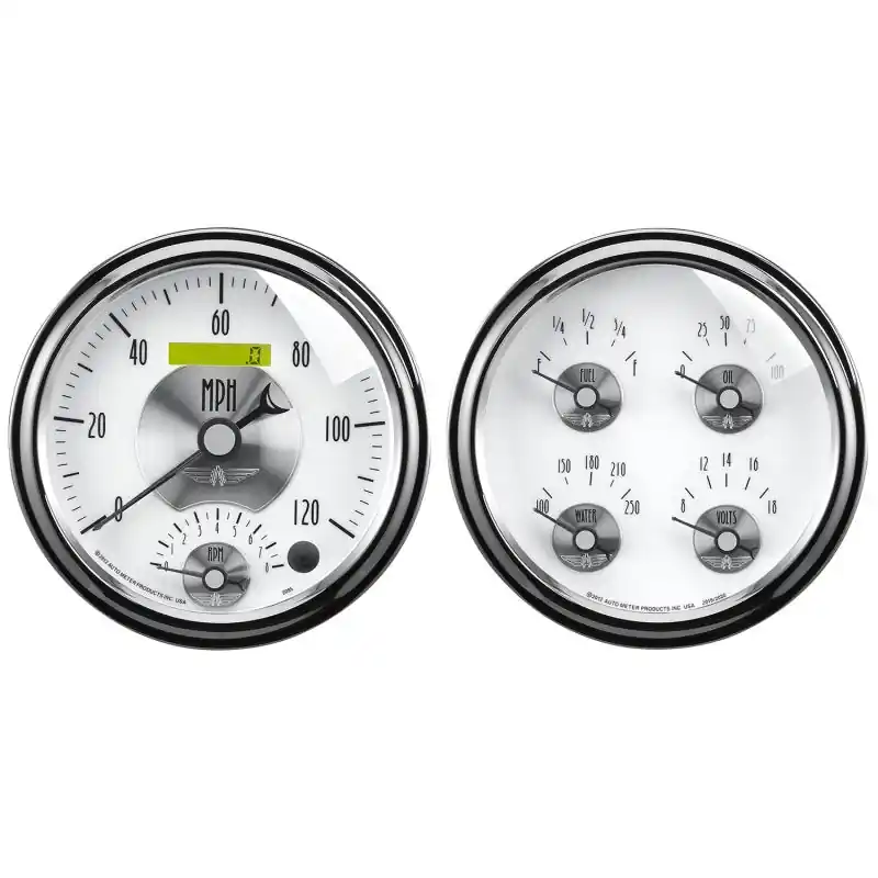 Autometer Prestige Series Pearl 5in Gauge Box Kit - Tachometer/Speedometer Combo / Oil Pressu (ATM2008)