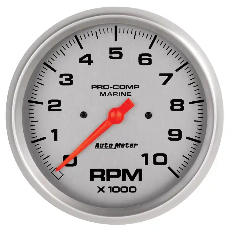 Autometer Marine Silver Ultra-Lite 5in 10K RPM In-Dash Tachometer Gauge (ATM200801-33)