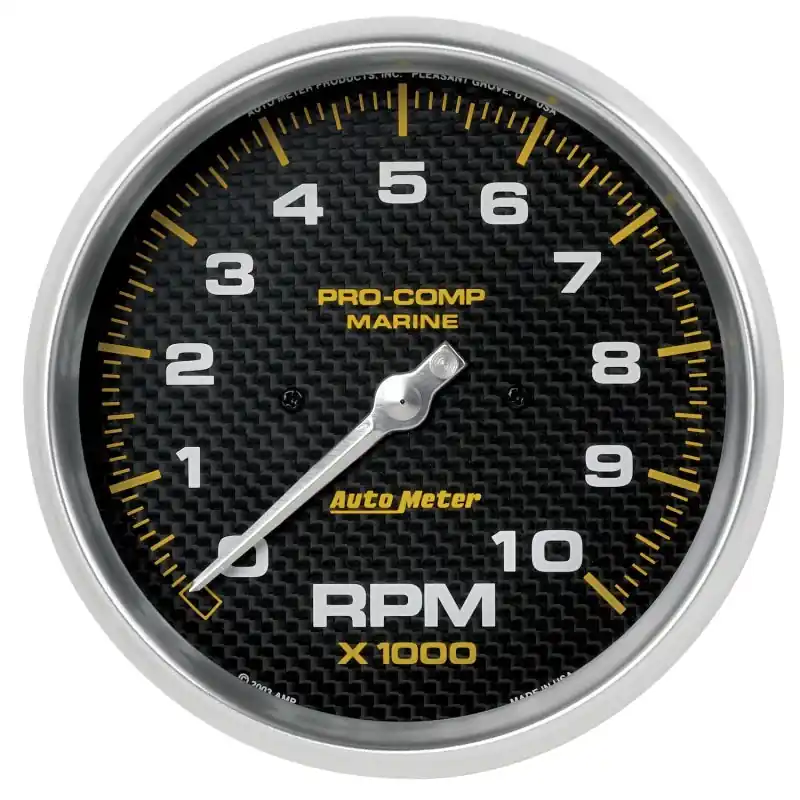 Autometer Marine Carbon Fiber 5in 10K RPM In-Dash Tachometer Gauge (ATM200801-40)