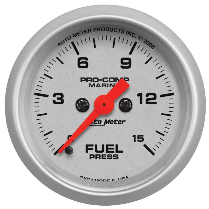Autometer Marine 2-1/16in 15 PSI Digital Stepper Motor Fuel Pressure Gauge (ATM200848-33)