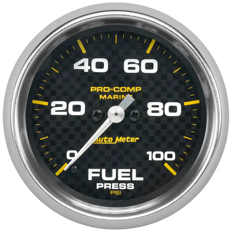 Autometer Marine Carbon Fiber 2-5/8in 100 PSI Digital Stepper Motor Fuel Pressure Gauge (ATM200851-40)