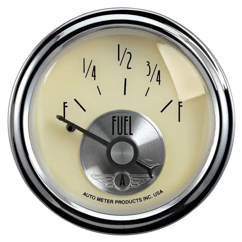 AutoMeter Gauge Fuel Level 2-1/16in. 0 Ohm(e) to 90 Ohm(f) Elec Prestige Antq. Ivory (ATM2013)