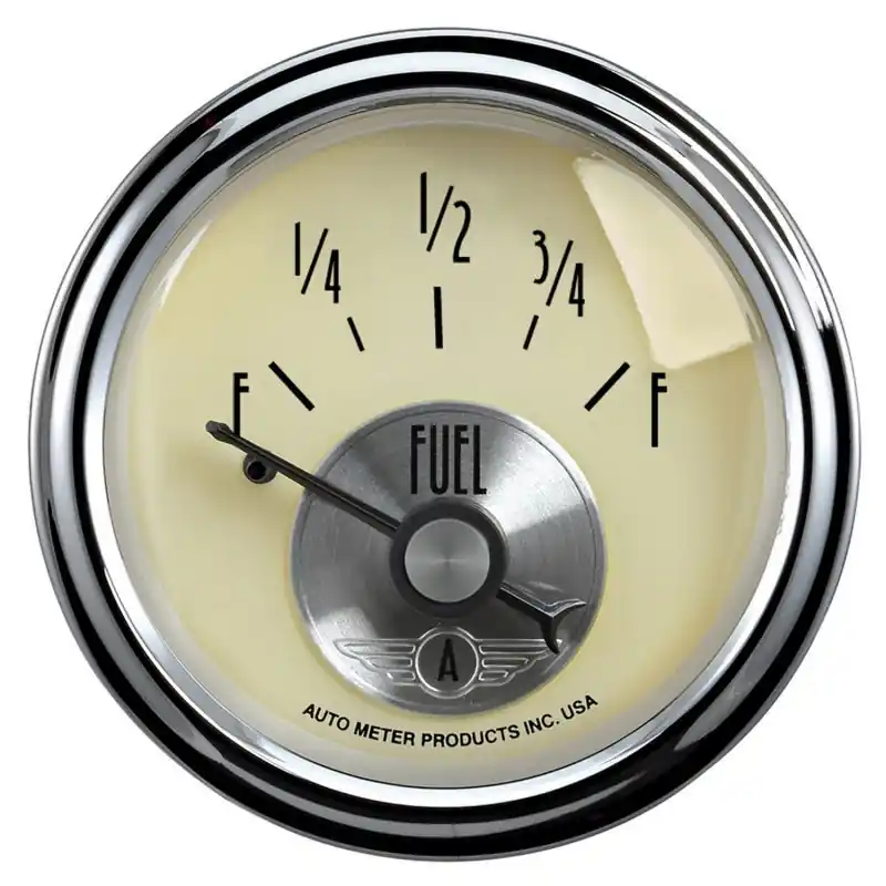 AutoMeter Gauge Fuel Level 2-1/16in. 240 Ohm(e) to 33 Ohm(f) Elec Prestige Antq. Ivory (ATM2017)