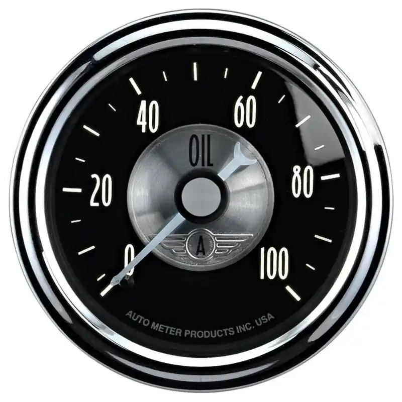 Autometer Prestige Series Black Diamond 2-1/16in 0-100 PSI Mechanical Oil Pressure Gauge (ATM2022)