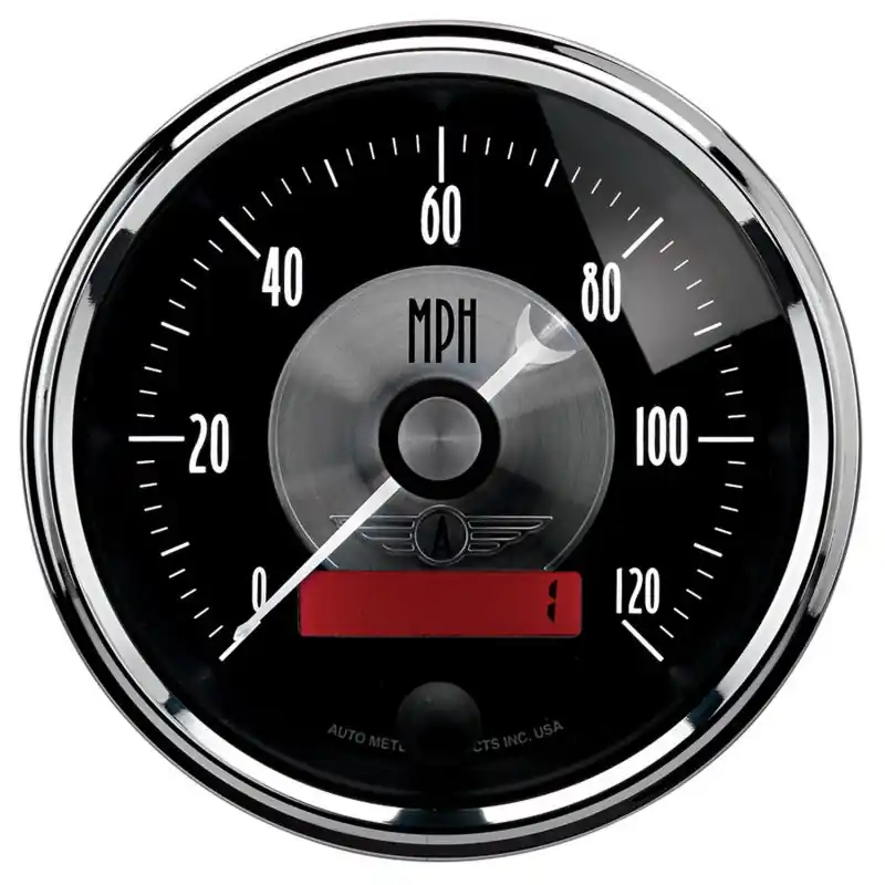 Autometer Prestige Series Black 3-3/8in 120mph Electric Programmable Speedometer w/LCD Odometer (ATM2086)