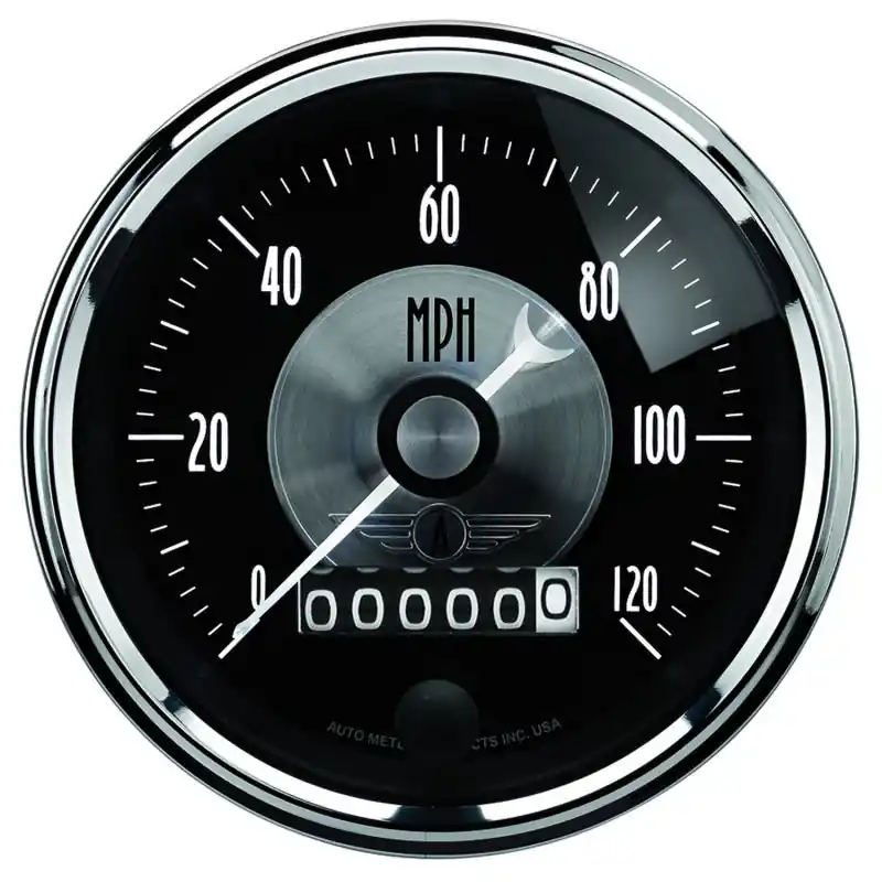 Autometer Prestige Series Black 3-3/8in 120mph Electronic Programmable Speedometer Gauge (ATM2088)