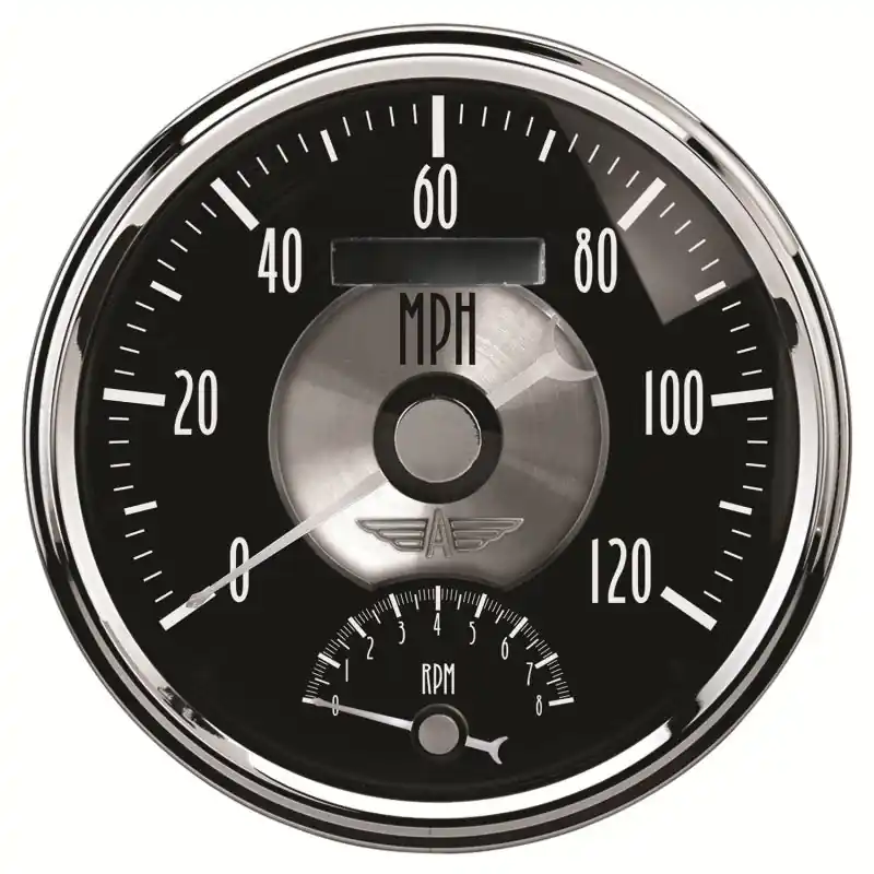Autometer Prestige Series Black Diamond 5in Gauge Tachometer/Speedometer Combo (120mph 8k RPM) (ATM2091)