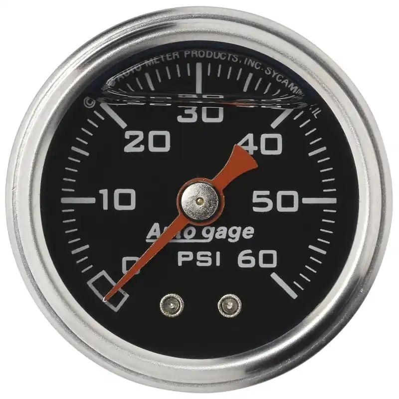 Autometer AutoGage 1.5in Liquid Filled Mechanical 0-60 PSI Fuel Pressure Gauge - Black (ATM2173)