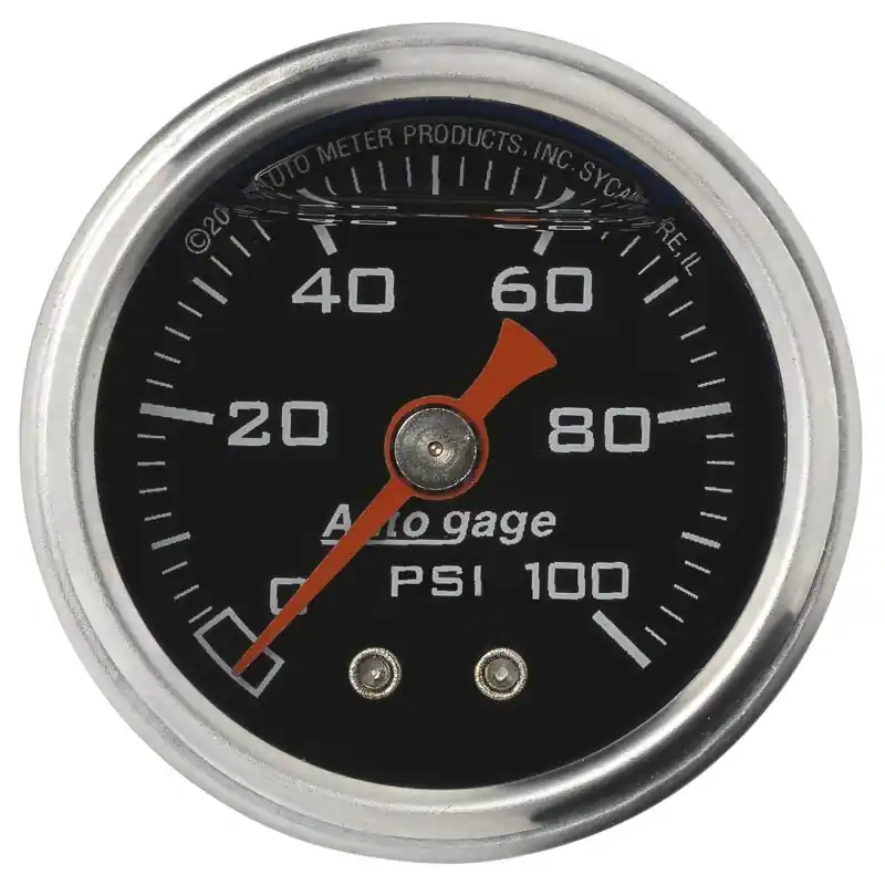 Autometer AutoGage 1.5in Liquid Filled Mechanical 0-100 PSI Fuel Pressure Gauge (ATM2174)