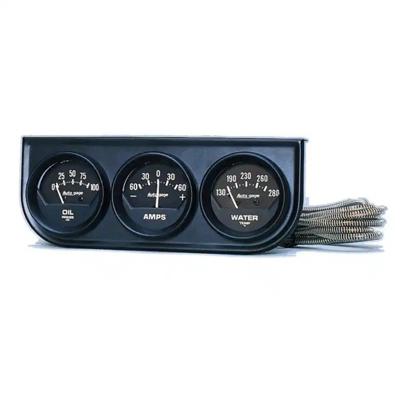 AutoMeter Gauge Console Oilp/Wtmp/Amp 2in. 100PSI/280 Deg. F/60A Blk Dial Blk Bzl Ag (ATM2347)
