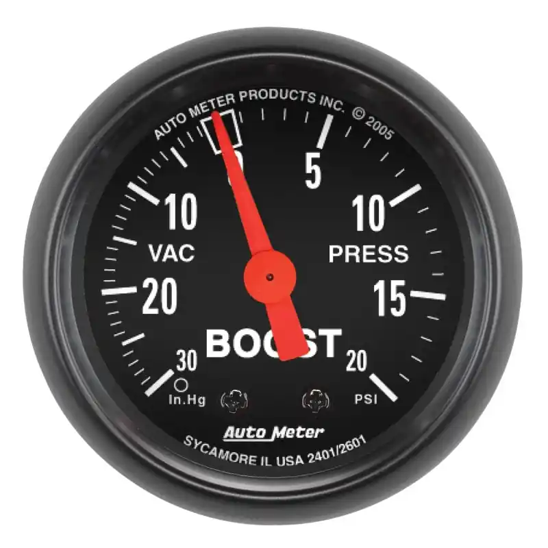 Autometer Z Series 52mm 20 PSI Mechanical Boost Vacumm Gauge (ATM2601)