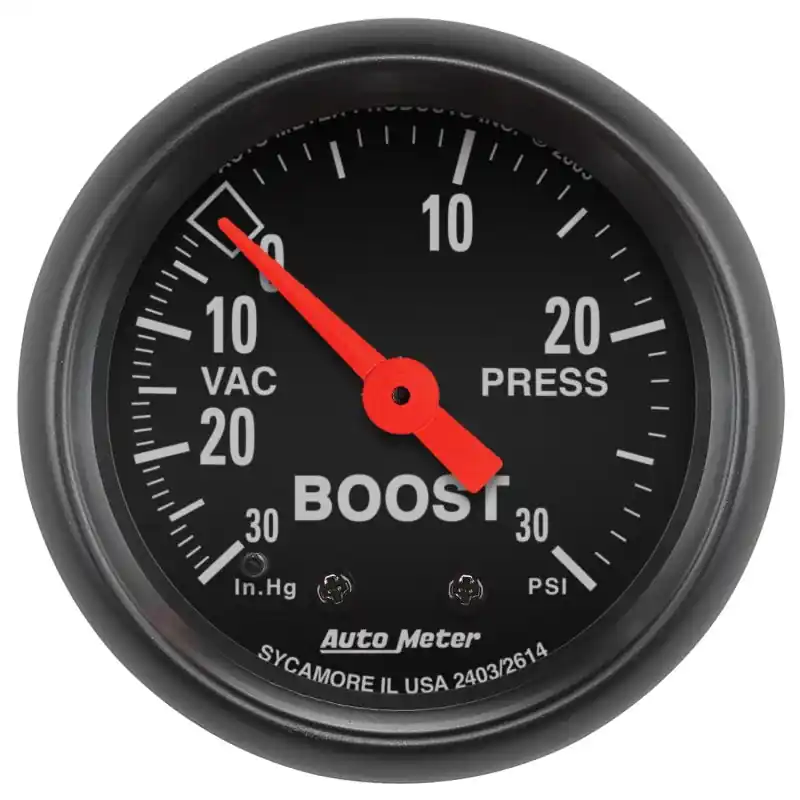 Autometer Z Series 52mm 30 In Hg.-Vac. / 30 PSI Boost / Vacuum Gauge (ATM2614)