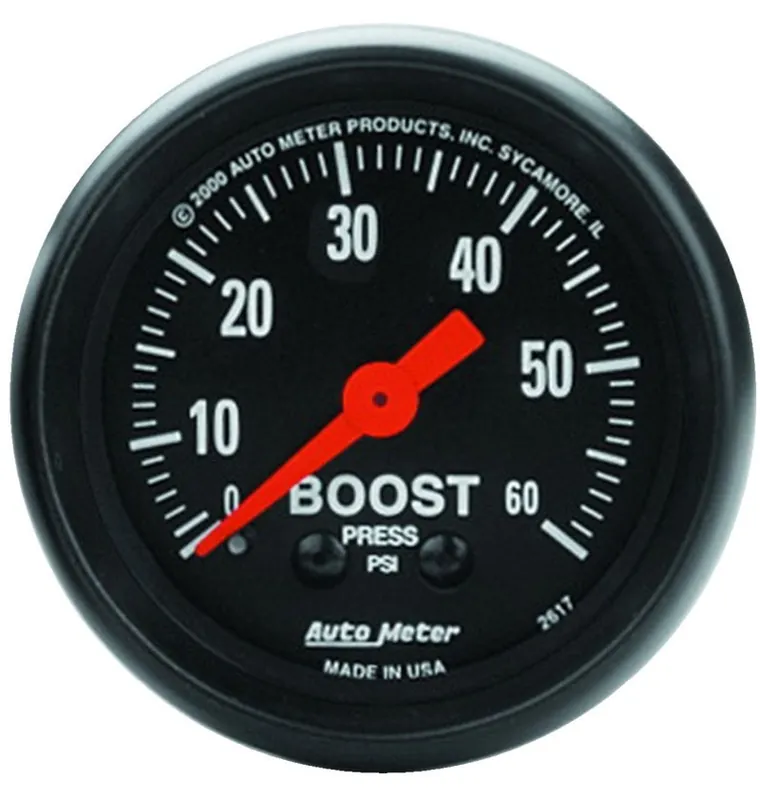 Autometer Z Series 52mm 0-60 PSI Mechanical Boost Gauge (ATM2617)