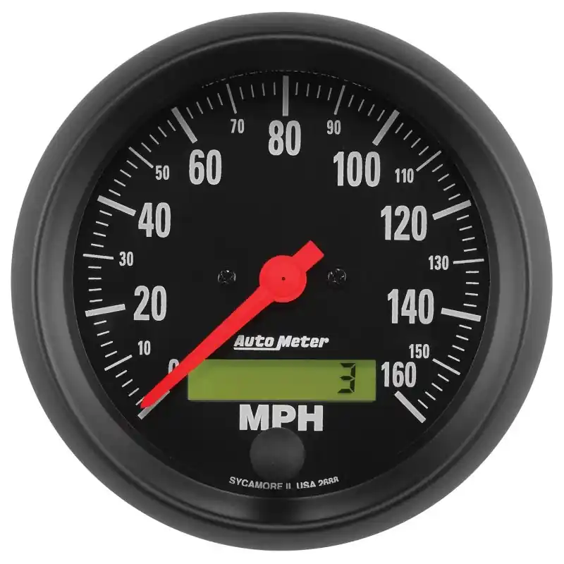 Autometer Z-Series 3 3/8in 160 MPH Electric Speedometer w/ LCD Odometer (ATM2688)