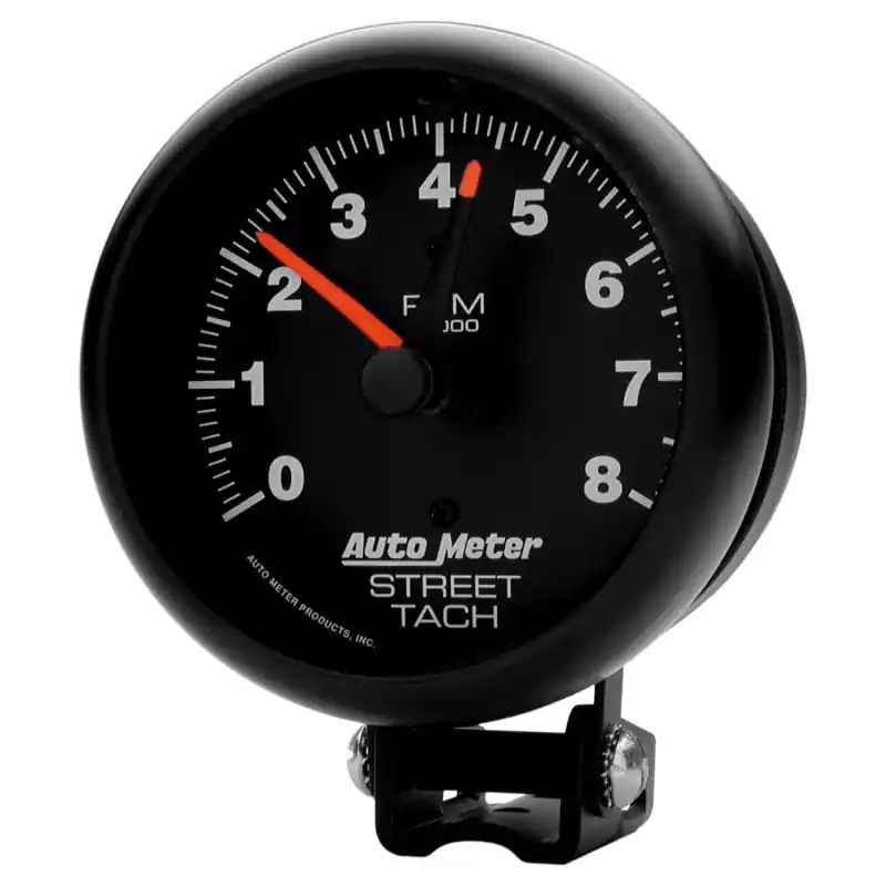 Autometer Z-Series 3-3/4in 8K RPM Pedestal w/ Red Line Tachometer Gauge (ATM2894)
