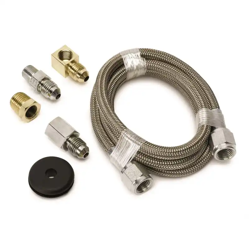 Autometer #4 Braided SS Line (-4AN) 3ft 1/8in NPT Fittings (ATM3227)