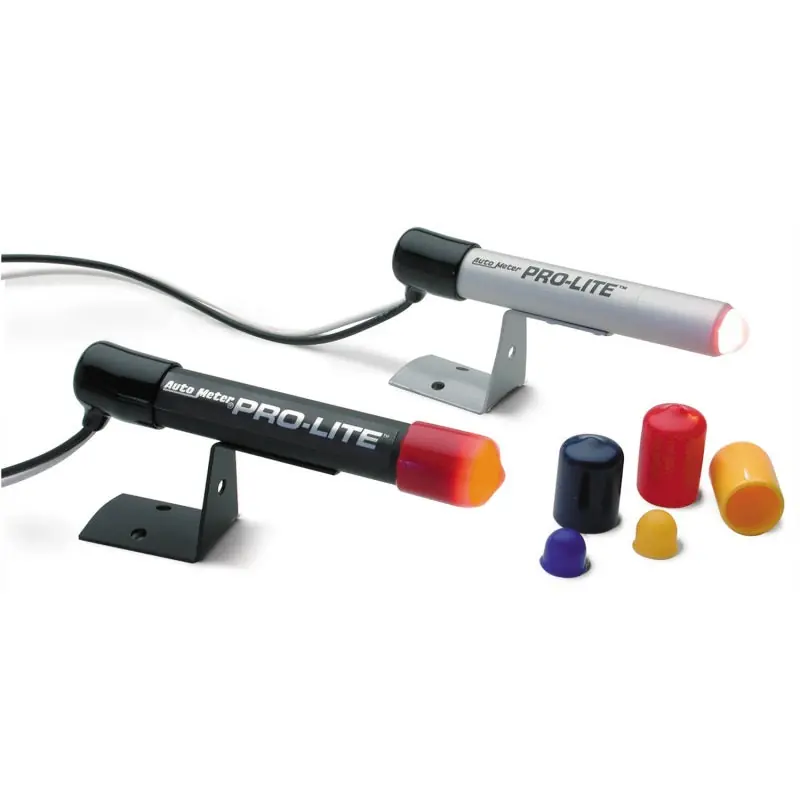 Autometer Mini Pro-Lite Warning Light (Silver Case / Red Bulb w/ Covers) (ATM3238)