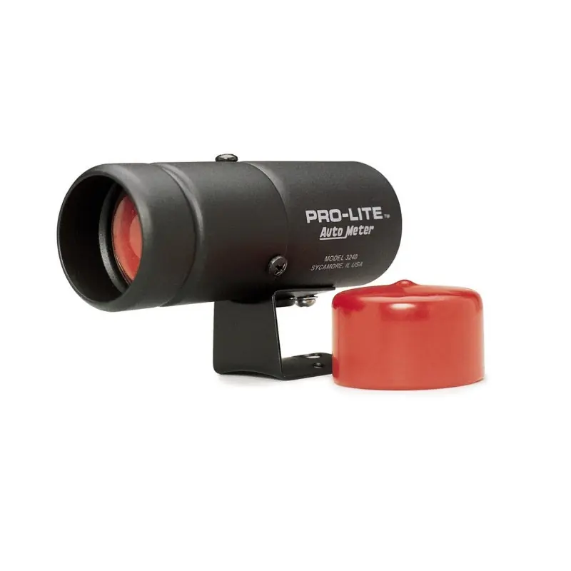 Autometer Pro-Lite Warning Light *SWITCH REQUIRED* (black case, red lens, red night cover) (ATM3240)