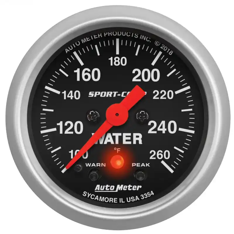 Autometer 2-1/16in 260 Deg Water Temp Gauge Digital Stepper Motor w/Peak & Warn - Sport-Comp (ATM3354)