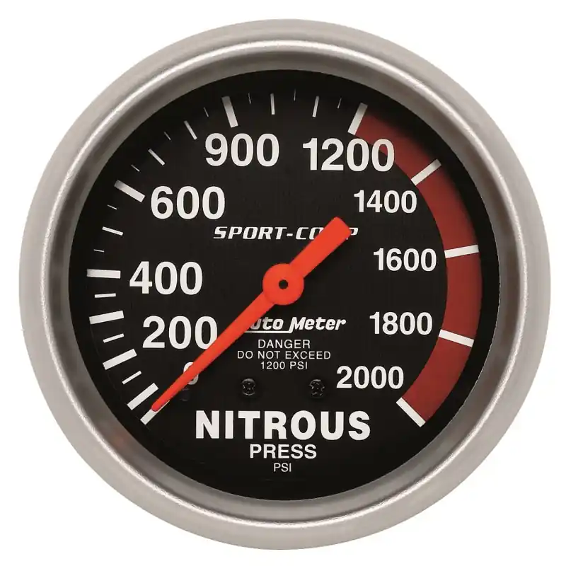 Autometer 2-5/8in 0-2000 PSI Mechanical Nitrous Pressure Sport-Comp Gauge (ATM3428)