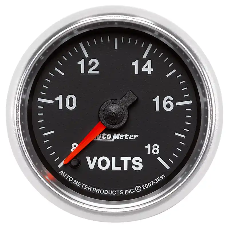 Autometer GS Series 2-1/16in Voltmeter 18V Electrical Gauge Full Sweep (ATM3891)