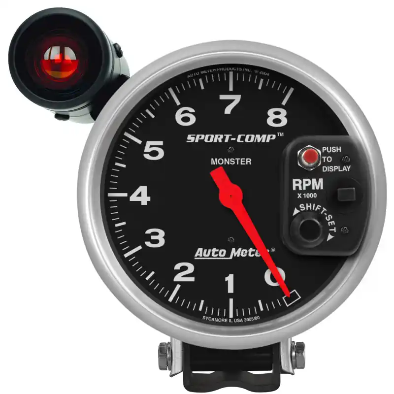 Autometer Sport-Comp 5 inch 8,000 RPM Shift-Lite Tachometer (ATM3905)