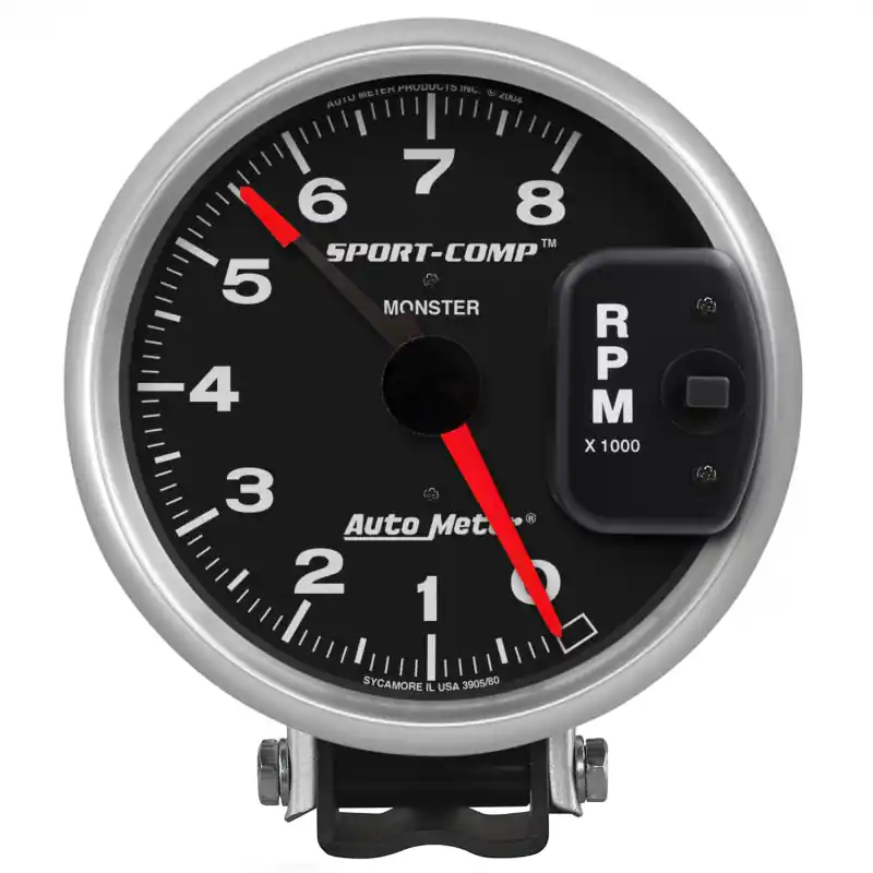 Autometer Sport-Comp 5in / 0-8K RPM / Pedestal w/Redline Tachometer (ATM3980)