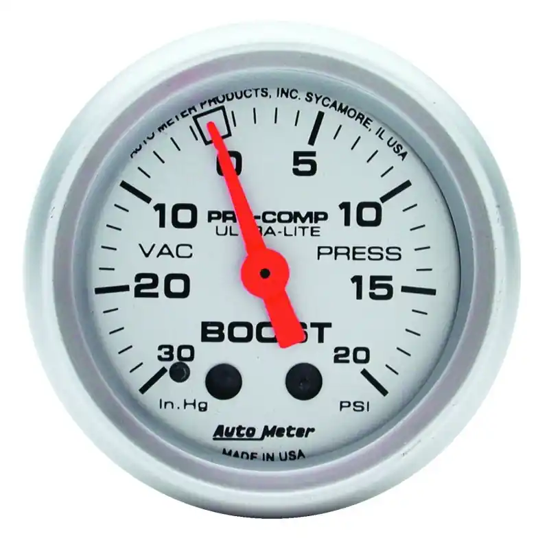 Autometer Ultra-Lite 52mm 20 PSI Mechanical Boost Gauge (ATM4301)