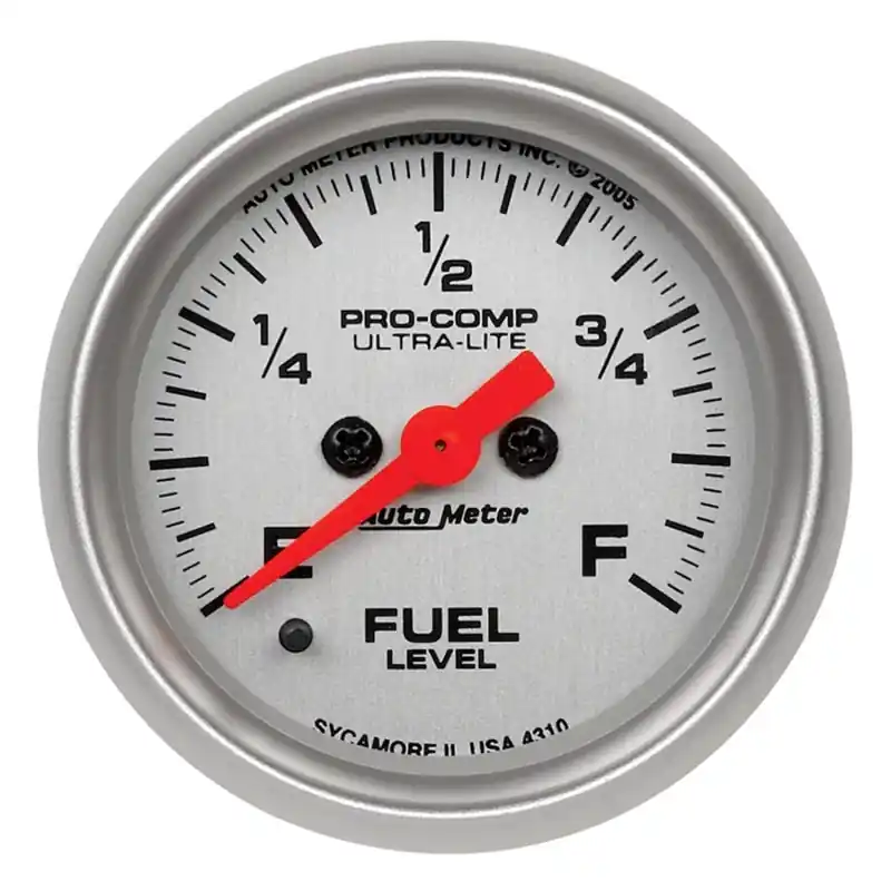 Autometer Ultra-Lite 52mm 0-280 ohm Adj Full Sweep Electronic Fuel Level Programmable Empty-Full Ga (ATM4310)