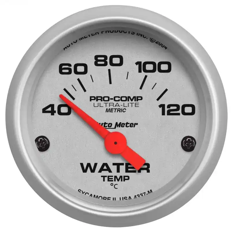 Autometer Ultra-Lite 52mm 40-120 Deg C Short Sweep Electronic Water Temp Gauge (ATM4337-M)