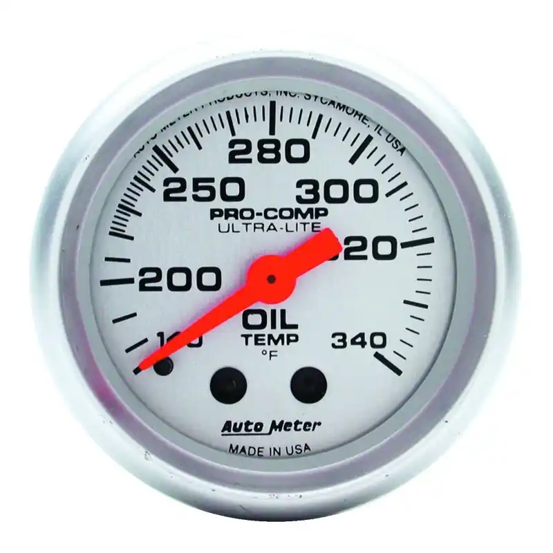 AutoMeter Gauge Oil Tank Temp 2-1/16in. 140-340 Deg. F Mechanical Ultra-Lite (ATM4346)
