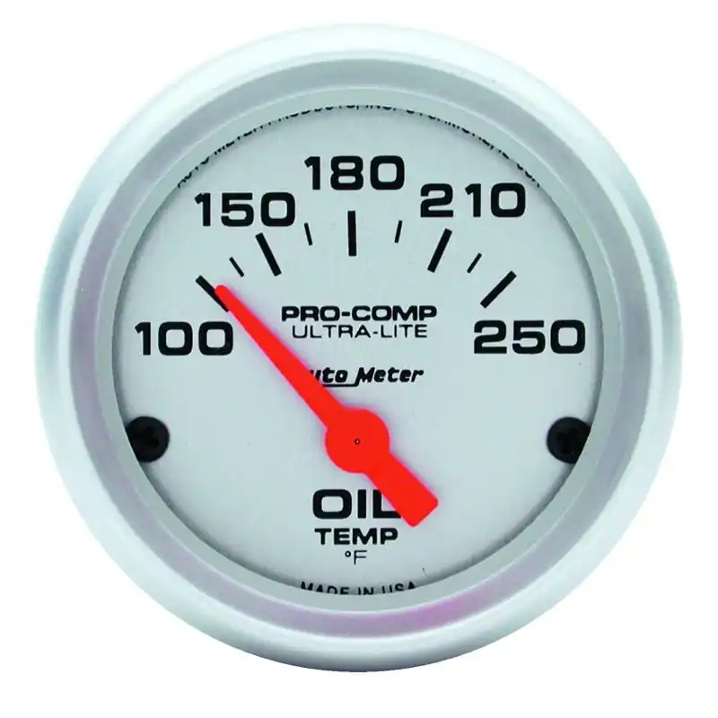 Autometer Ultra-Lite 52mm 100-250 Deg F Electronic Oil Temperature Gauge (ATM4347)