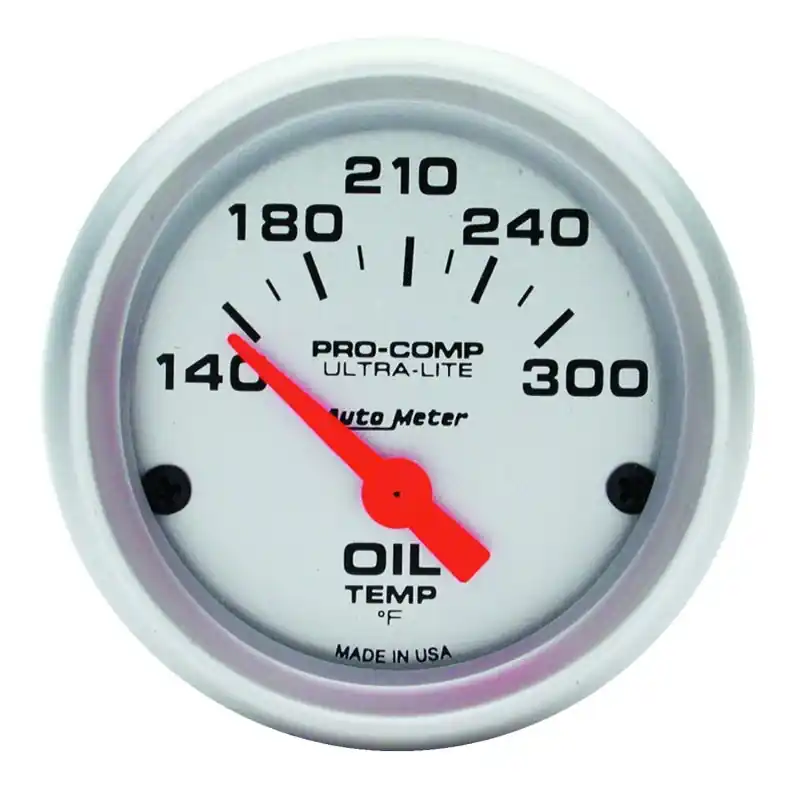 Autometer Ultra-Lite 52mm 140-300 Deg F Electronic Oil Temperature Gauge (ATM4348)