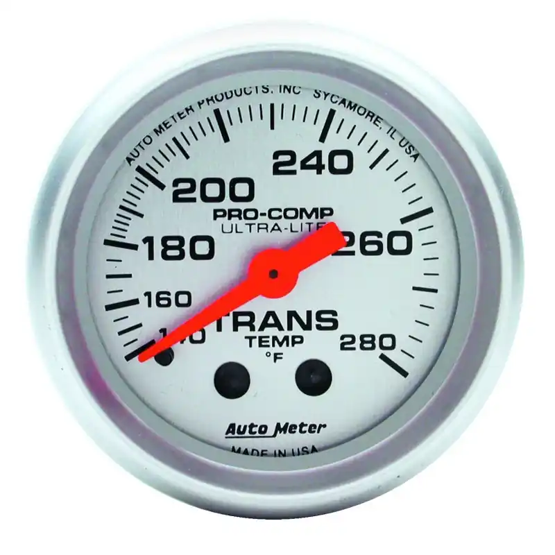 Autometer Ultra-Lite 52mm 140-280 Deg F Mechanical Transmission Temp Gauge (ATM4351)