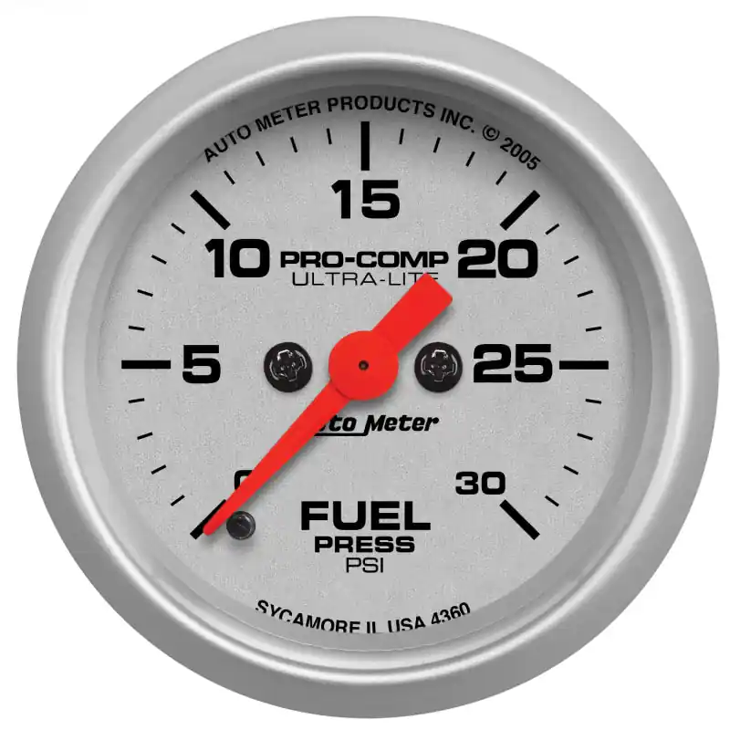Autometer Ultra-Lite 52mm 0-30 PSI Full Sweep Electronic Fuel Pressue Gauge (ATM4360)