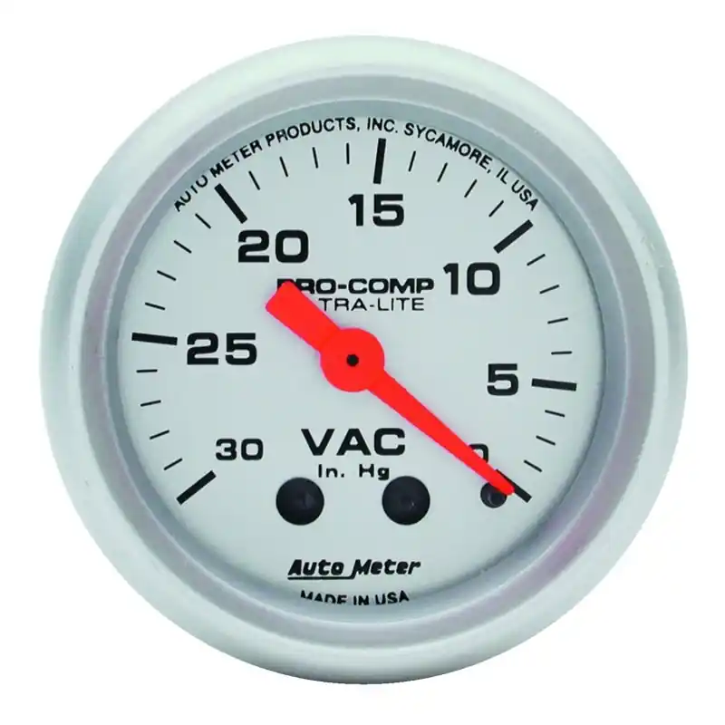 Autometer Ultra-Lite 52mm Mechanical Vacuum Gauge 30INHG (ATM4384)